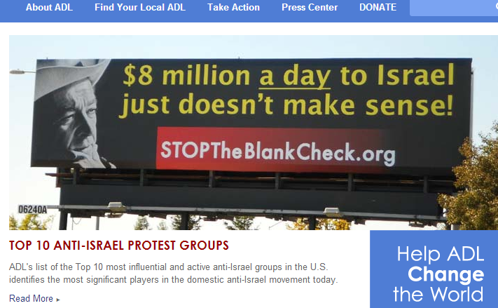 One of our billboards on the ADL homepage