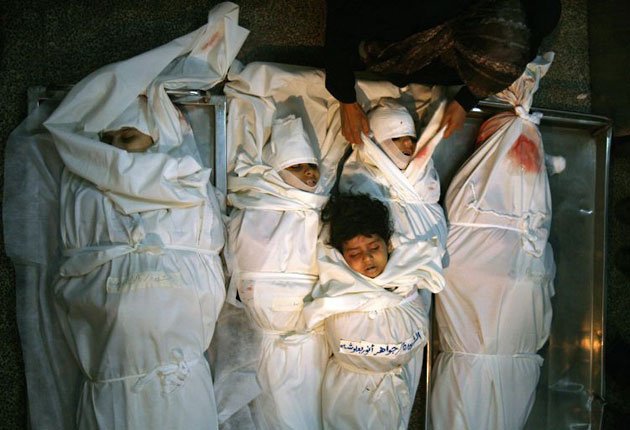 5 Palestinian sisters were killed when Israel bombed the mosque next door.