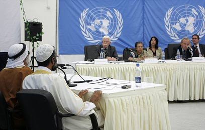 Hearing testimonies in the Gaza Strip (Photo: AFP)