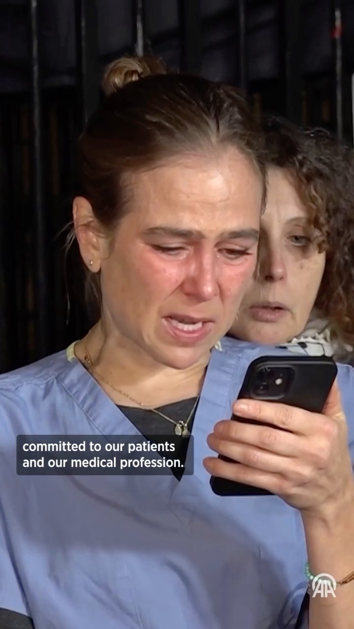 Dr. Tanya Haj-Hassan breaks down while reading an urgent message from the Director of Al-Shifa Hospital in Gaza.