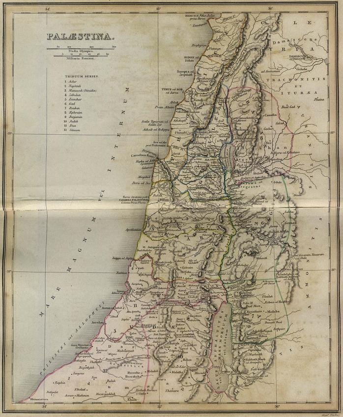 historic map of Palestine