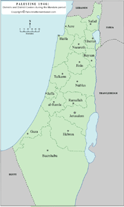 Map of historic Palestine. Click here for larger map.