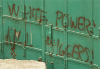 Graffiti painted by Israeli settlers: 'White Power - Kill Niggers!'